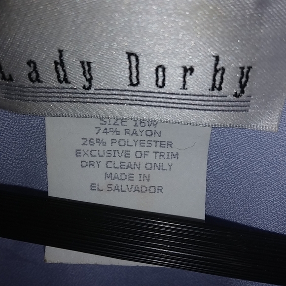 Lady Dorby 16W Navy Lavender Shirt Dress Plus - Picture 5 of 8